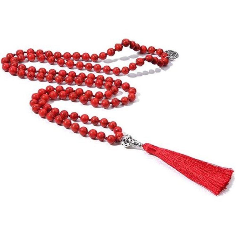 108 Mala Beads Necklace Semi-Precious Gem Stones Meditation Necklace - Picture 2 of 5